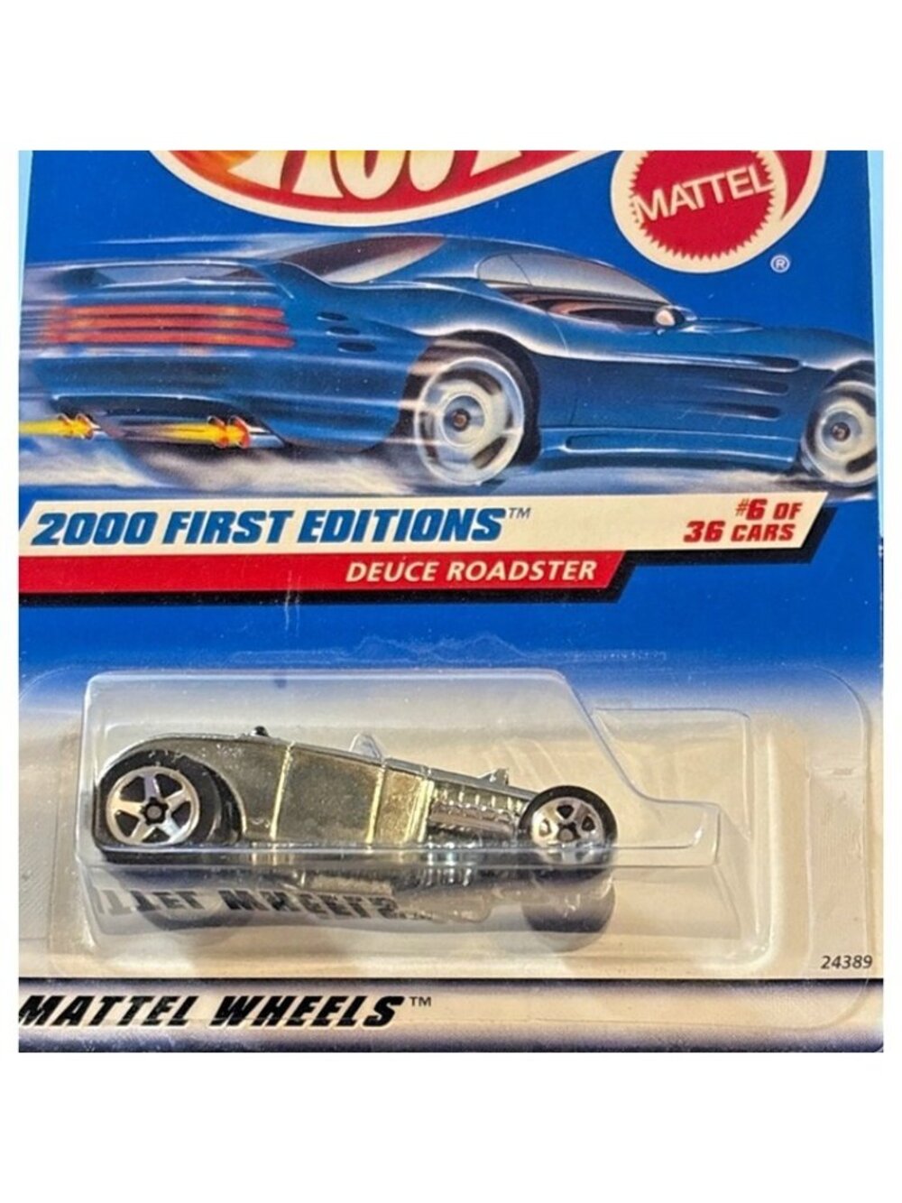 Vintage Die Cast Hot Wheels 2000 First Editions Deuce Roadster 066 Silver Car - Picture 2 of 5